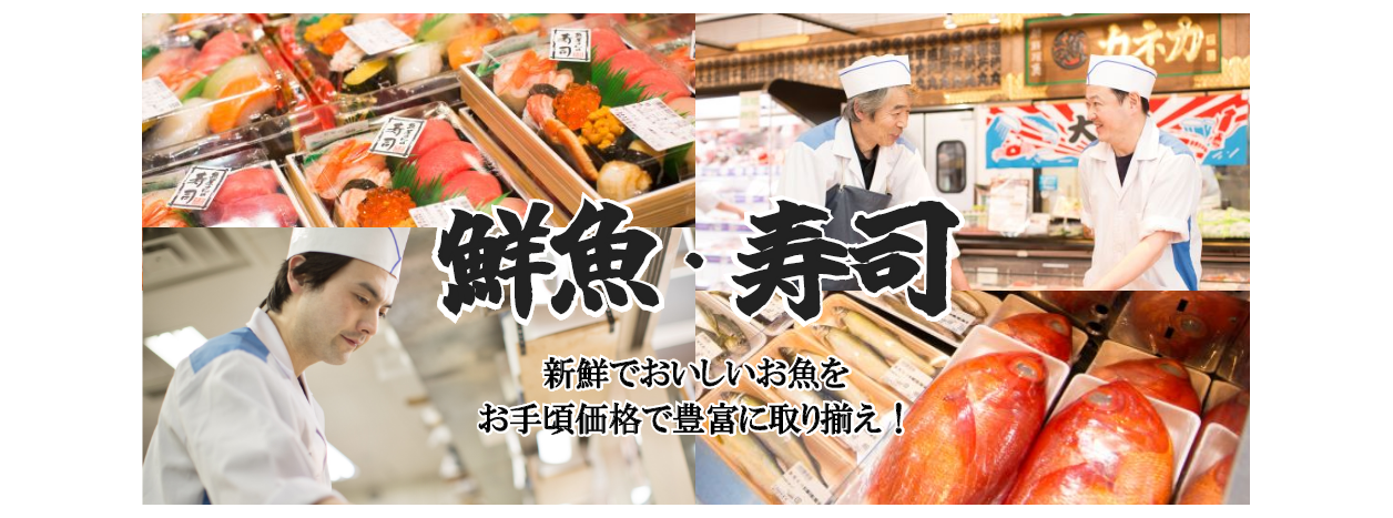 鮮魚・寿司　新鮮で美味しいお魚をお手頃価格で豊富に取り揃え！